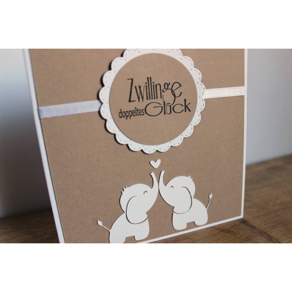 Glückwunschkarte, Karte zur Geburt "Zwillinge" aus der Manufaktur Karla Bild 6