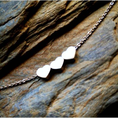 Kette ,Edelstahlkette,  Edelstahl,  Halskette, Damenkette, Collier, Herz, Herzen, Liebe