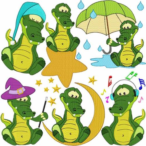 Stickdateien Krokodile