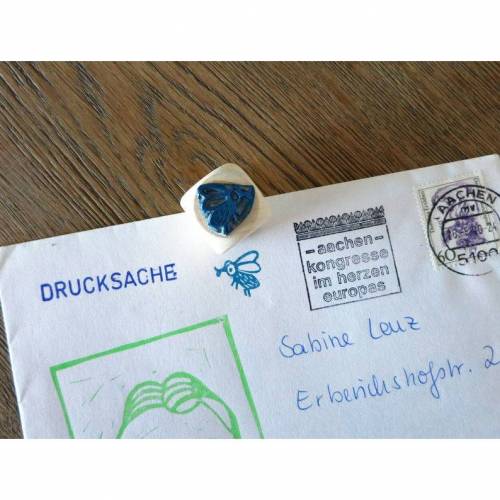 FLIEGENSTEMPEL, Stempel, handgeschnitzt, Fliege zum Stempeln, kleine Fliege, Ministempel, witziger Stempel, Stubenfliege