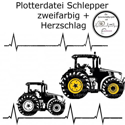 Plotterdatei Traktor Trekker Schlepper Bulldog Jungen Herzschlag
