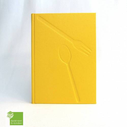 Rezeptbuch, kariert, sonnen-gelb, Kochbuch, DIN A5