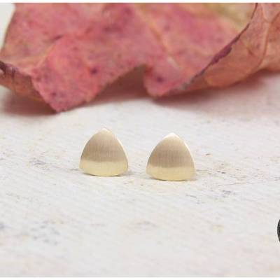 Ohrstecker Roségold 585/-, Minidreieck strichmatt