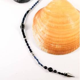 Makramee Hair Wrap mit Lapislazuli, Sodalith und Edelstahl