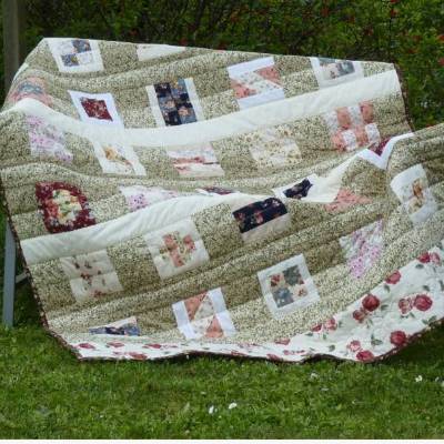 Rosendecke im modernen Stil Patchworkdecke Kuscheldecke Decke