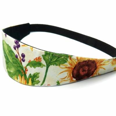 Haarband zum Wenden Sonnenblume Stirnband Abschminkband Yoga Wendehaarband Baumwolle