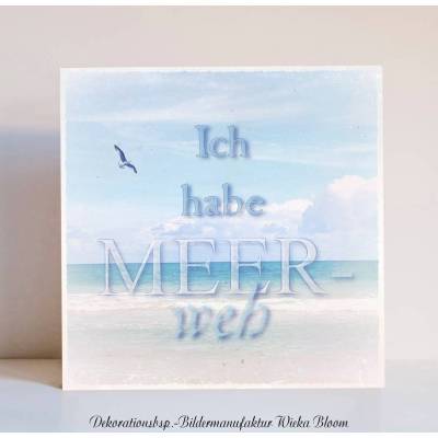 MEERWEH Maritimes Wandbild auf Holz Kunstdruck Leinwandbild, Geschenk Wanddeko im Landhausstil Vintage Shabby Chic