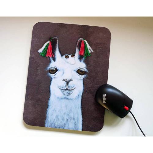 Kunztpad - Mousepad Lamafrosch, Mauspad Lama, Frosch Mousepad, Mausmatte, Büro, Schreibtisch, Computer, Arbeitsplatz, witziges Mousepad