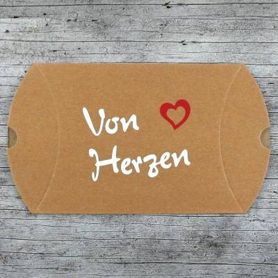 Faltschachtel **VonHerzen2** aus Kraftpapier Valentinstag Muttertag Geschenkverpackung Geburtstag Geldgeschenk