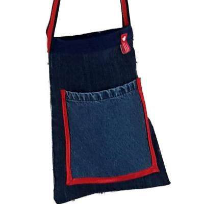 Jeanstasche aus Marken-Jeans – Upcycling Stofftasche mit langen Henkeln, handgemacht