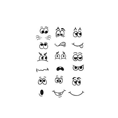 Clear Stamps verschiedene Gesichter