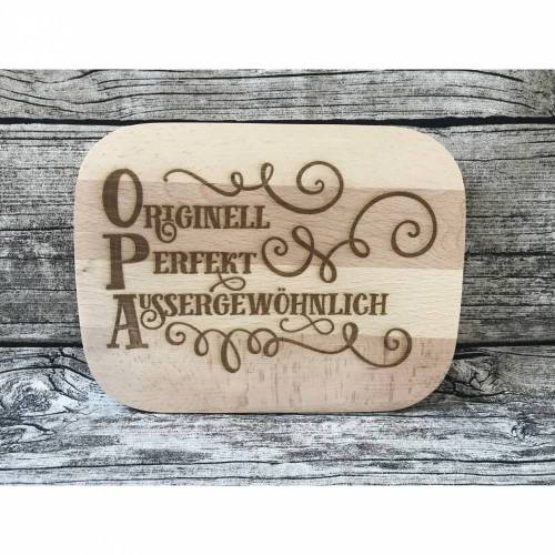 Opa Brett Frühstücksbrett Schneidebrett Vesperbrett Brotbrett Brotzeit Weihnachten Geschenk Geburtstag Küche Holz Deko Liebe Familie