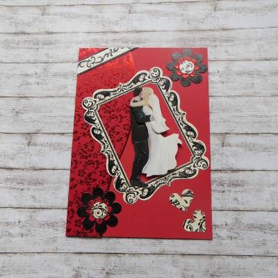 Große Hochzeitskarte mit Brautpaar, Gutscheinkarte,  Hochzeit, Geldgeschenk