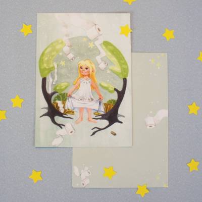 Postkarte Klopapierfrau