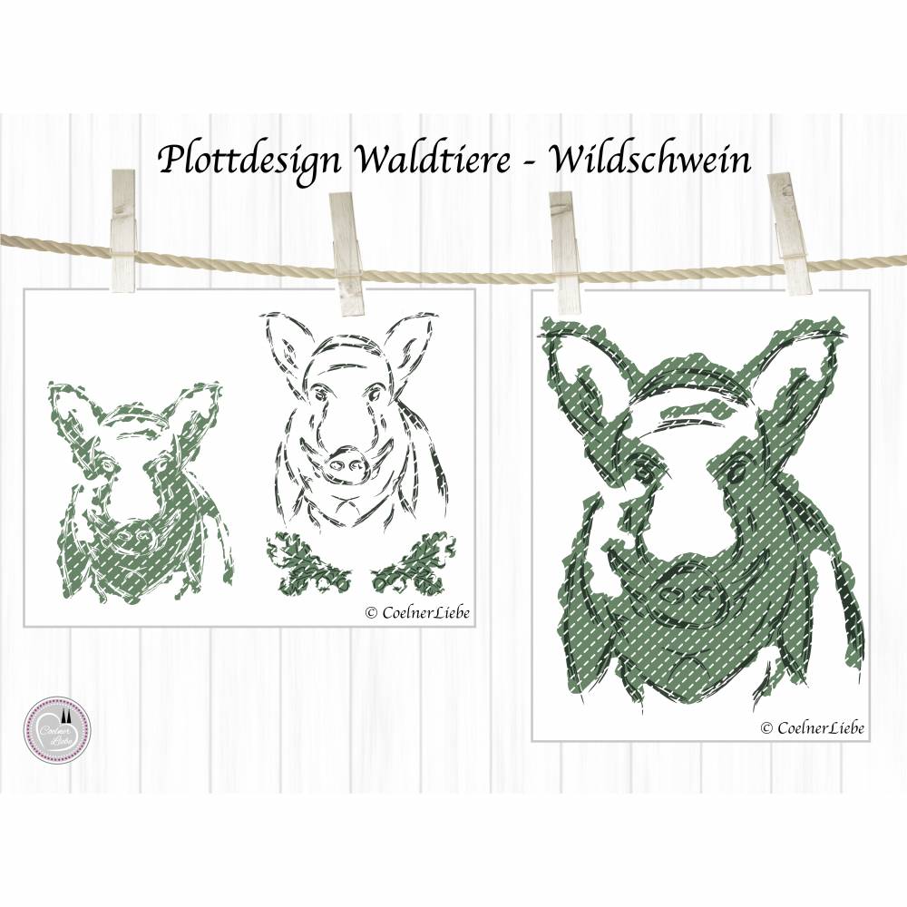 Plotterdatei Wildschwein, Waldtiere Bild 2