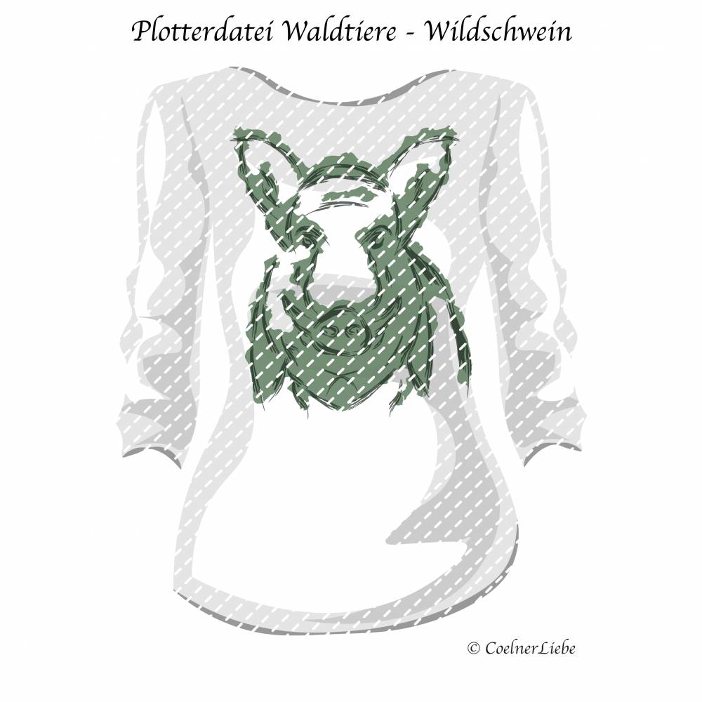 Plotterdatei Wildschwein, Waldtiere Bild 3
