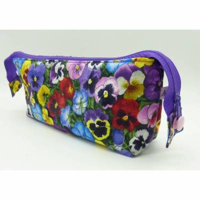 Kosmetiktasche Stiefmütterchen, Unikat, Handarbeit