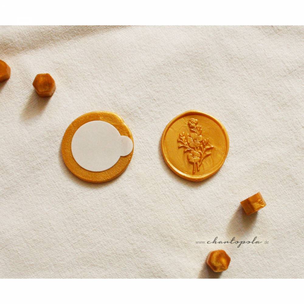 Florales Wachssiegel „Butterblume“ | 3 cm | Handgemacht für Karten, Geschenke & Einladungen Bild 3