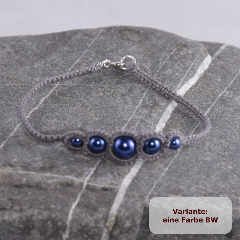 Armband Nicolina Baumwolle Glaswachsperle INDIVIDUELLE ANFERTIGUNG Bild 5