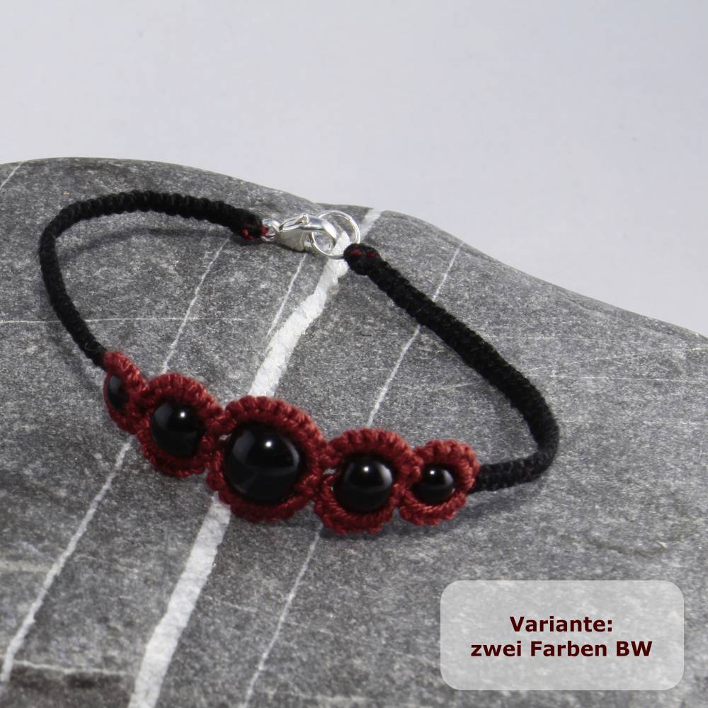 Armband Nicolina Baumwolle Glaswachsperle INDIVIDUELLE ANFERTIGUNG Bild 6