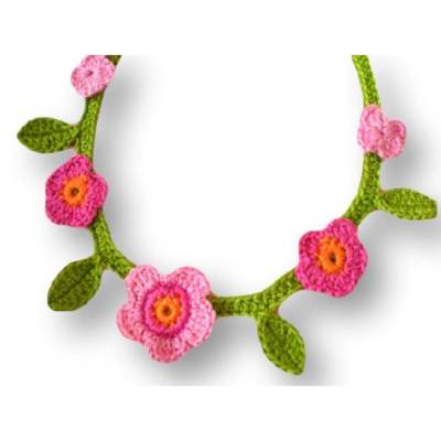Häkelkette, Kette, Häkelschmuck, Kinderkette, Blumenkette, Häkelblumen, Mädchenschmuck
