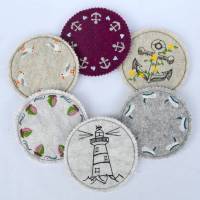 ITH Stickdatei Untersetzer maritim 6 Motive 10x10cm