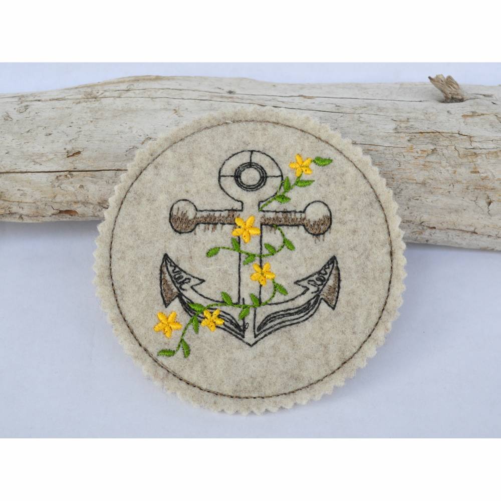 ITH Stickdatei Untersetzer maritim 6 Motive 10x10cm Bild 9