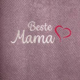Besticktes Handtuch Duschtuch Gästehandtuch Beste Mama Oma Schwester Tante Freundin mit Herz und Monogramm Frotteetuch 