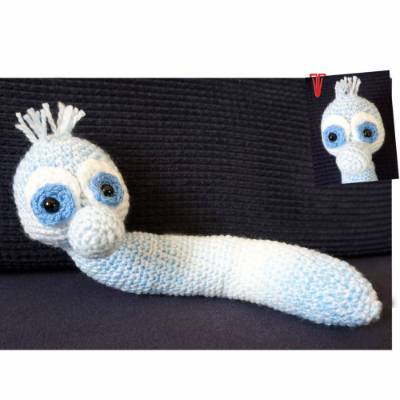 Amigurumi Häkelanleitung für den Wurm Flo (Wollreste)