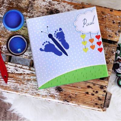 Abdruckset Footprint Schmetterling Baby (0-6 Mon) blau