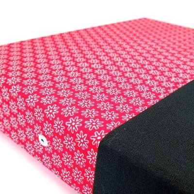 Organizer A4 Schreibmappe Ordner Ringbuch Blümchen Filz vegan rot weiß schwarz Ringbuchordner