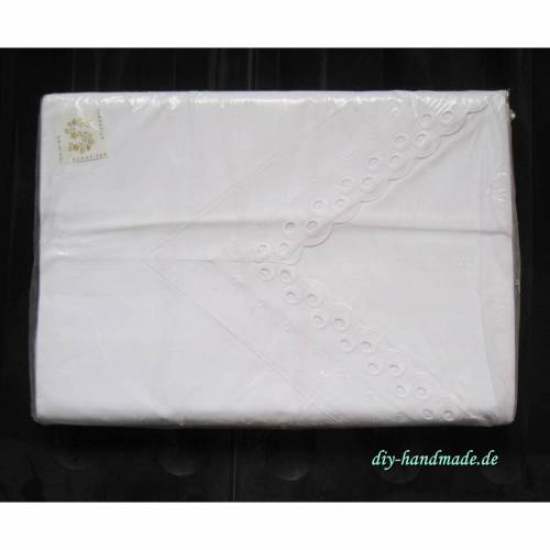 Vintage Kuvertbezug weiß original schweizer Stickerei, Bettbezug