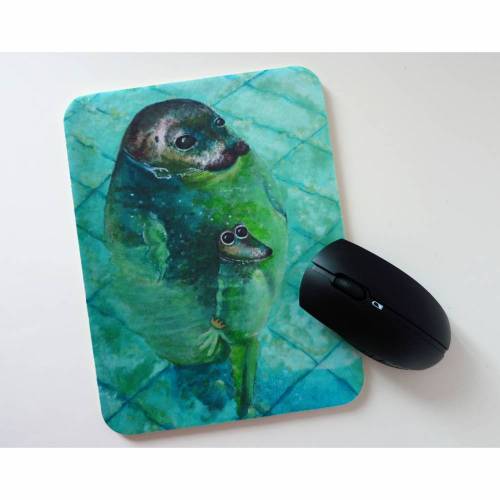 Kunztpad - Mousepad "Kegelrobbenfrosch", Mauspad, Geschenk Büro, Geschenk Arbeitskollege, Froschkönig, Geschenk Arbeitsplatzwitziges Mousepad,