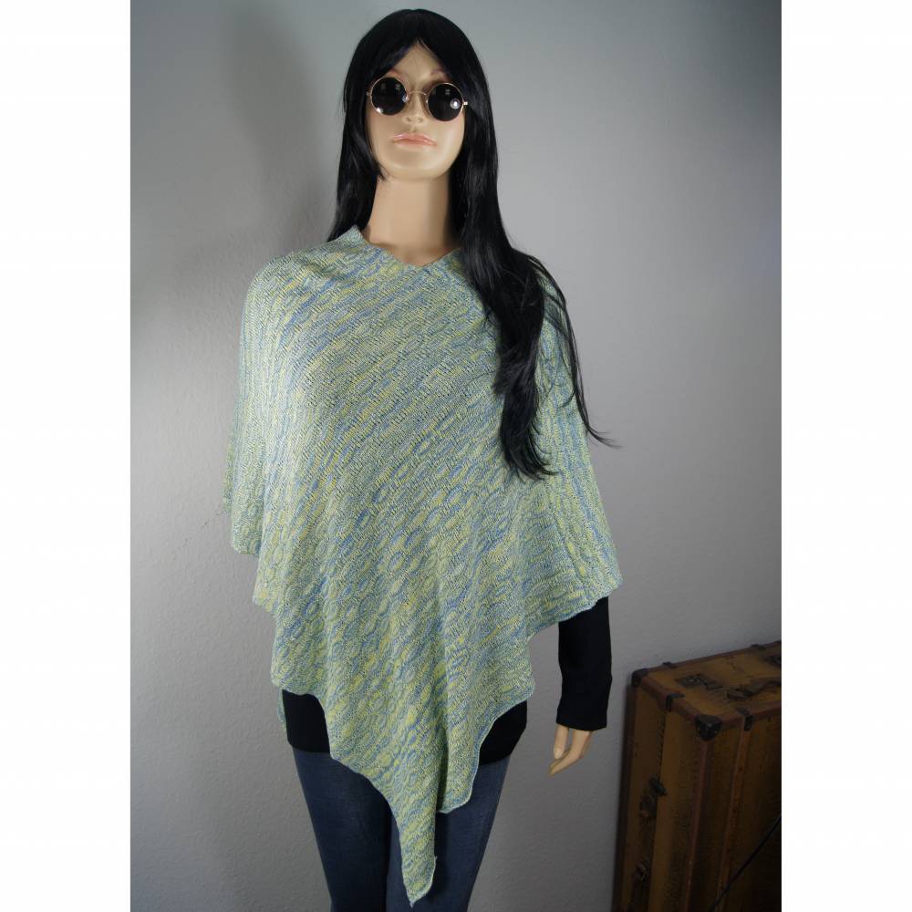 Strickponcho aus Baumwolle gestrickt Bild 1