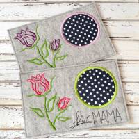 Stickdatei Untersetzer Rose MugRug 13x18cm und 13x20cm