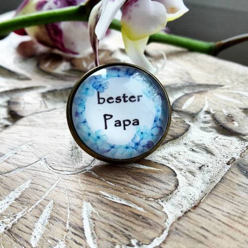 Brosche Pin Anstecknadel Cabochon 20mm bester Papa