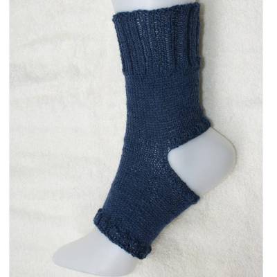 Pilates Yoga Socken ohne Ferse und Spitze, Sockenwolle dunkelblau