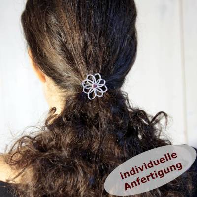 Haargummi Dahlia Baumwolle Glaswachsperle Rocailles INDIVIDUELLE ANFERTIGUNG