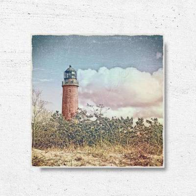 LEUCHTTURM Maritimes Wandbild auf Holz Leinwand Fineartprint Wanddeko Landhausstil Vintage Shabby Chic handmade kaufen