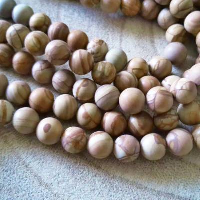 versteinertes Holz Edelstein Perlen 8 mm  Strang