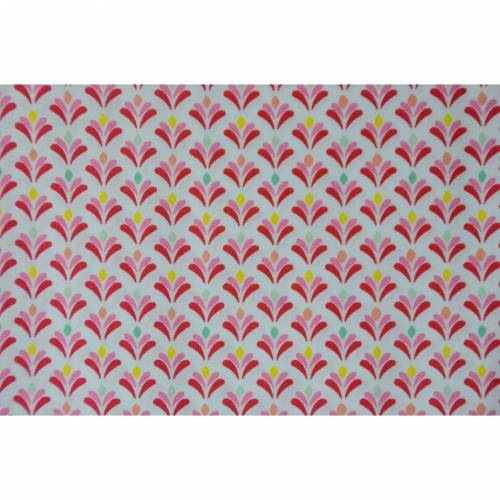 Baumwollstoff Webware weiß mit Blumen Blüten rot 50 cm x 150 cm