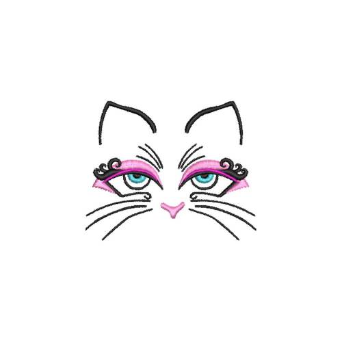 Stickdatei Catface Katzengesicht 10 x 10 Rahmen Maschinenstickerei Tiere Cartoon Clipart Katze Gesicht Modern Art
