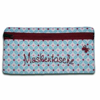 Deine Tasche - Dein Text - Personalisiertes Schminktäschchen Crossy hellblau pink gestickter eigener Wunschtext