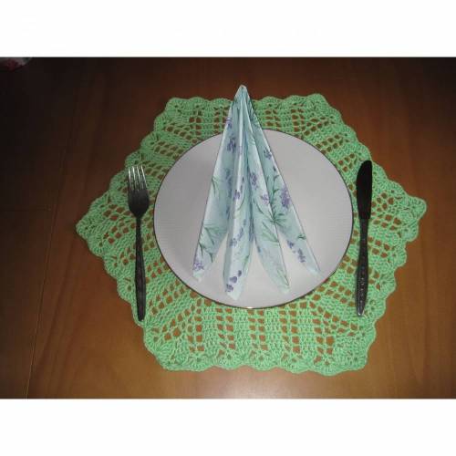 Platzdeckchen "Frühling mit Herz" zartgrün PlatzSet Tischset Deko 6-eckig