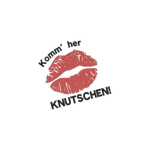 Stickdatei Komm' her KNUTSCHEN! 2 Größen 10x10; 13x14 Maschinenstickerei Kussmund Küssen Lippen Kuss