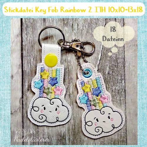 Digitale Stickserie "Key Fob Rainbow 2 ITH" für den 10x10-13x18cm (4x4-5x7") Stickrahmen