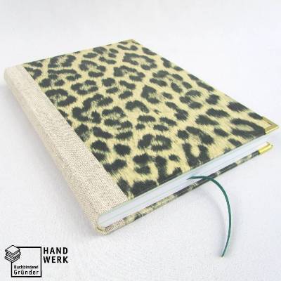 Notizbuch, Leopard, 300 Seiten, Naturleinen, DIN A5, animal