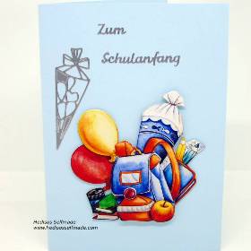 Glückwunschkarte #Schuleinführung  #3-D
