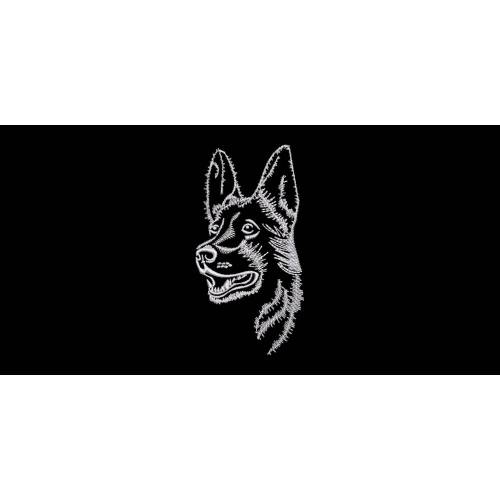 Stickdatei Schäferhund Profil 3 Größen Kopf Silhouette 10x10 7x13 9x18   Maschinenstickerei Tiere Hunde Pfoten Kopf Schäferhund