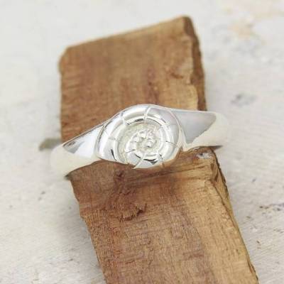Schmaler Ring aus Silber 925/- mit Ammonit